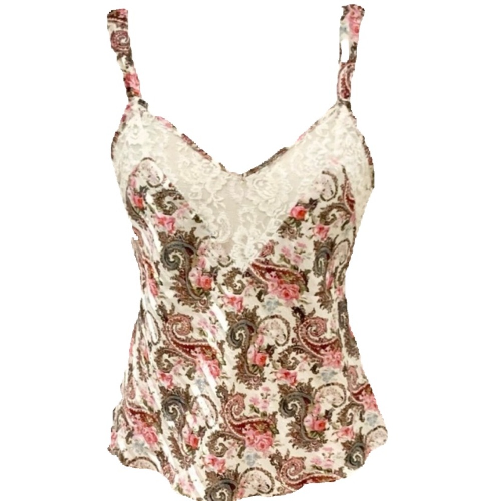 Vintage Victoria’s Secret Fairy Floral Paisley Lace Dainty Cami Tank Top - L